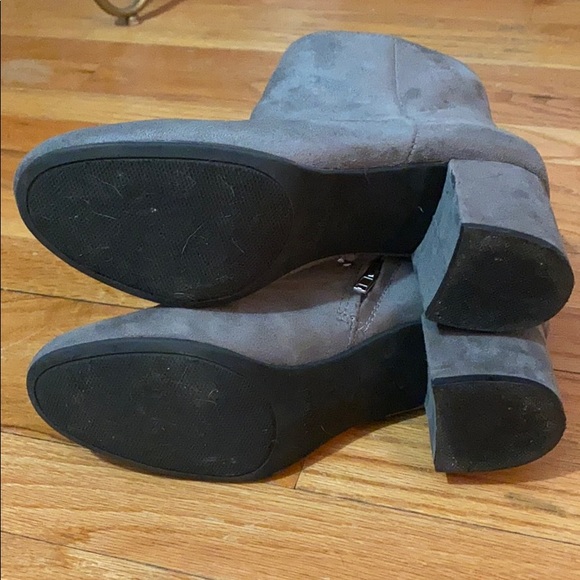 Gray Faux Suede Boots - Picture 5 of 6